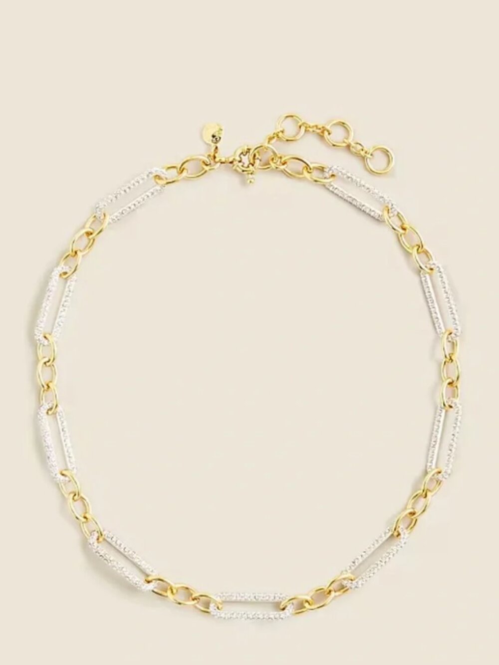 J. Crew Pavé crystal link necklace NWT